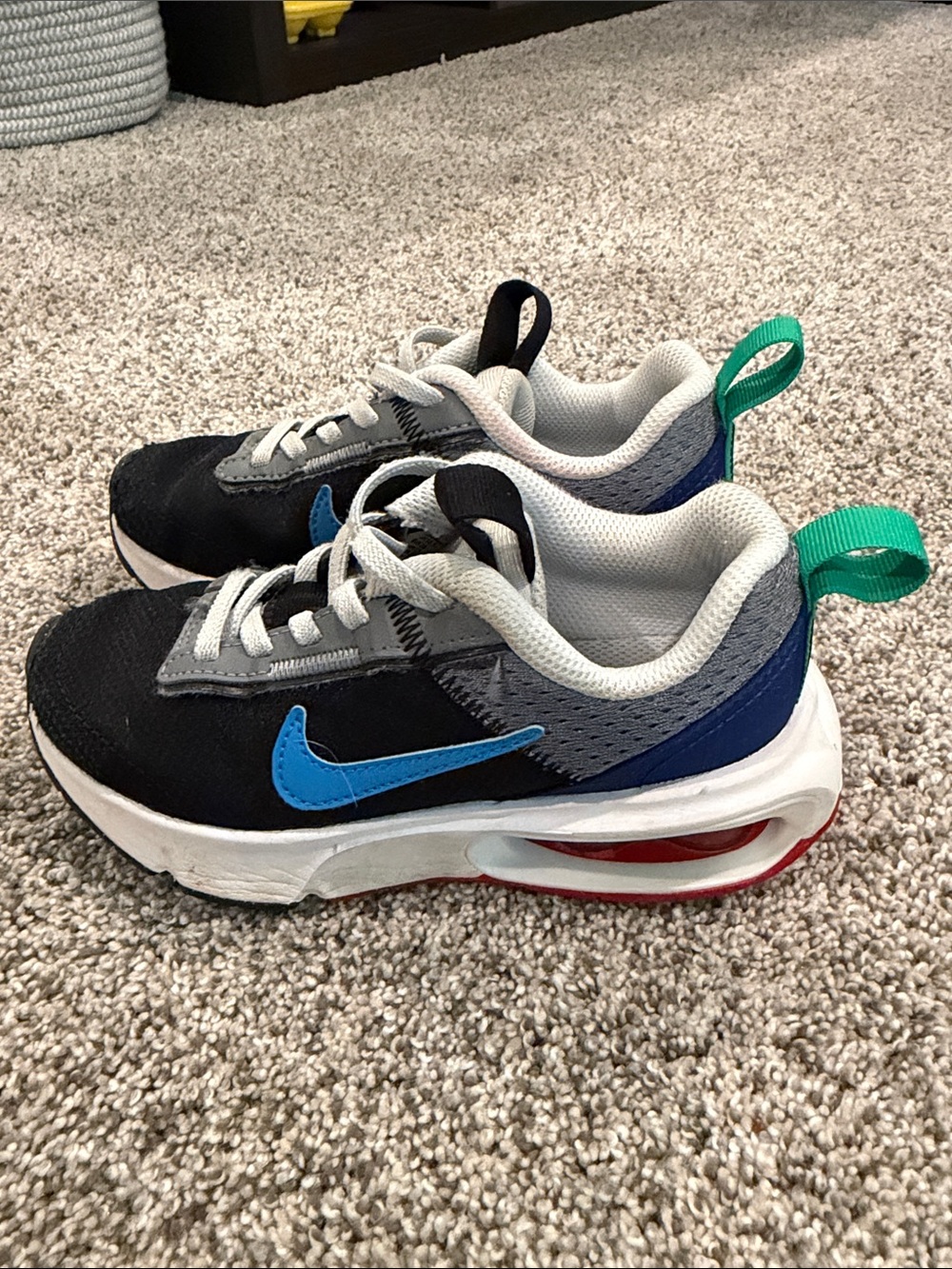 Nike Kids Black, Blue & Teal Air-Cushioned Sneakers